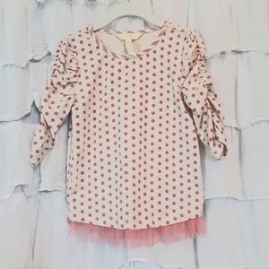 3/4 ruched sleeve top